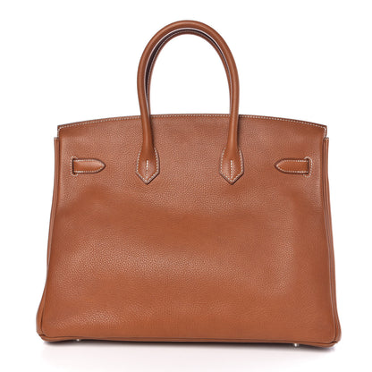 Hermes Natural Barenia Faubourg Birkin 35 Fauve 3 of 38