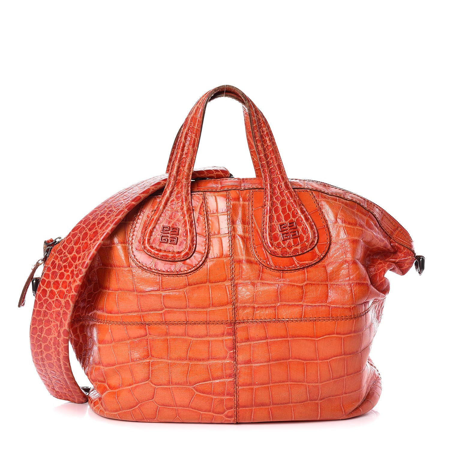 Givenchy Calfskin Crocodile Embossed Medium Nightingale Orange 1 of 22