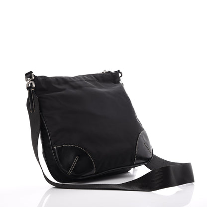Prada Tessuto Nylon Vitello Flat Messenger Bag Black 3 of 7