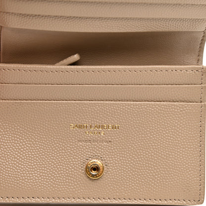 Saint Laurent Grain De Poudre Matelasse Chevron Monogram Card Case Nude Powder 6 of 11