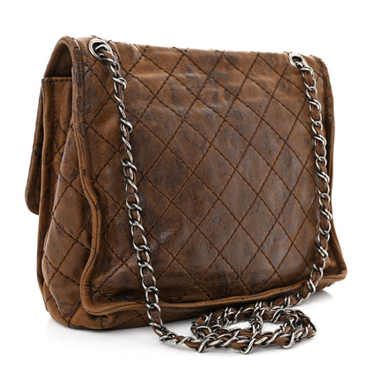 Chanel Aged Crumpled Calfskin Small Vintage Flap Brown 3 of 10