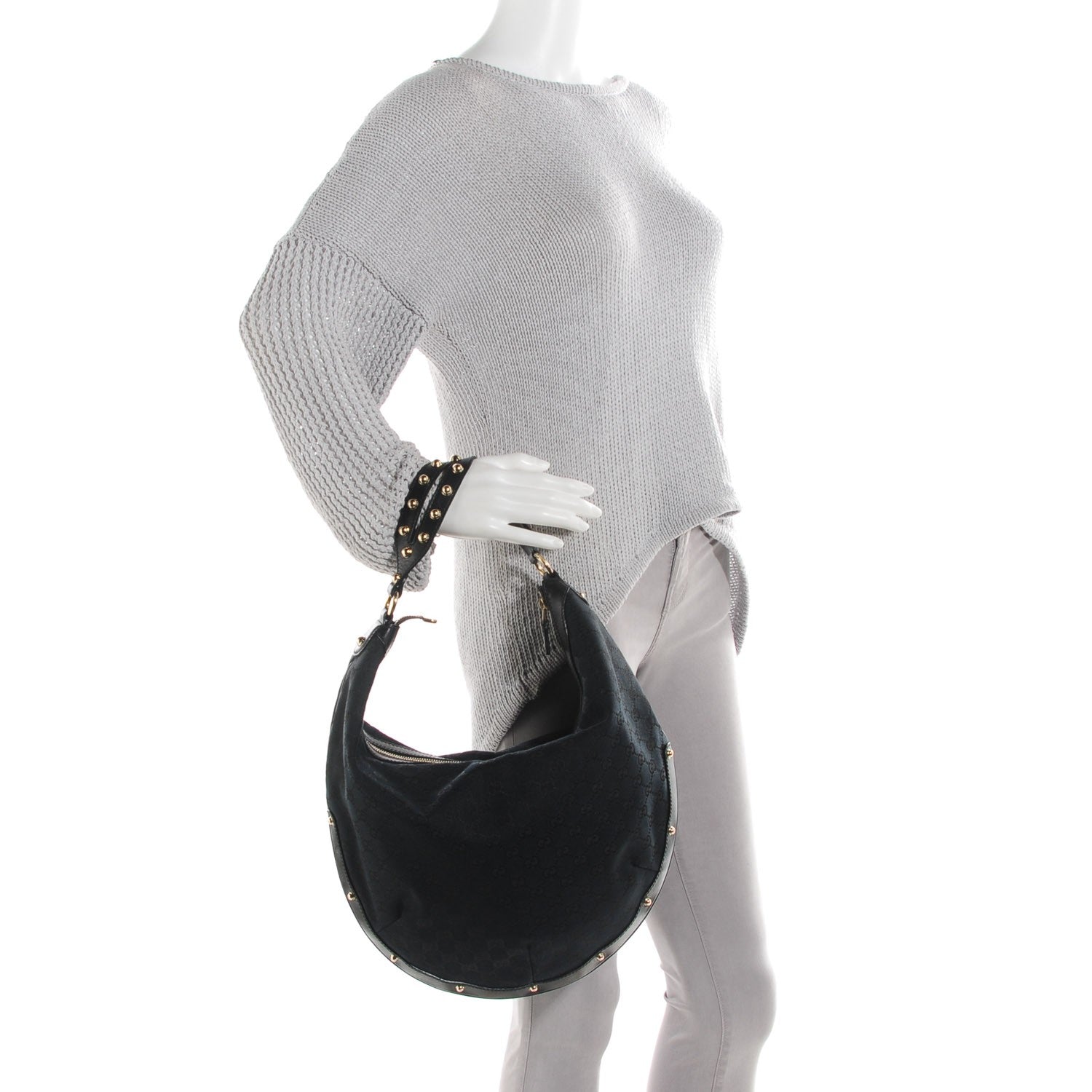 Gucci Monogram Biba Hobo Black 2 of 7