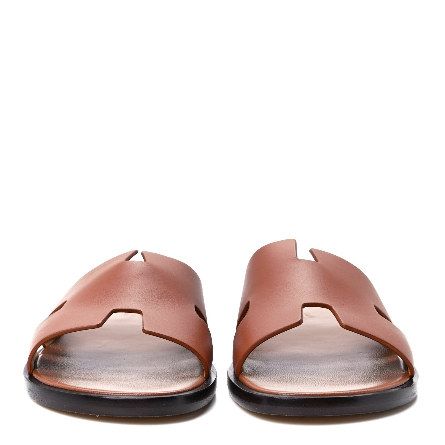 Hermes Calfskin Mens Izmir Sandals 42.5 Gold 2 of 8