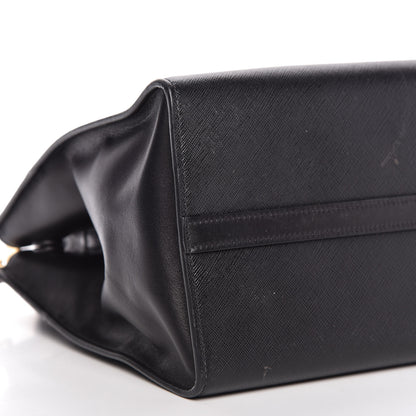 Prada Saffiano City Calfskin Medium Esplanade Tote Black 6 of 9