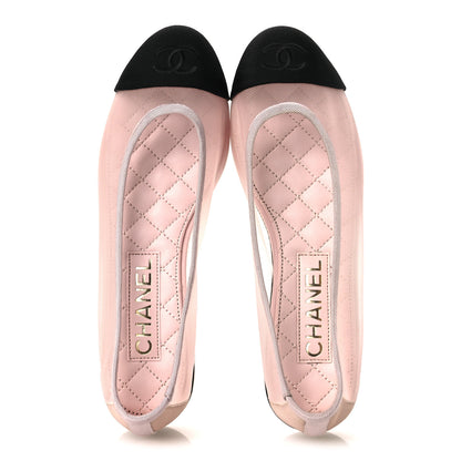 Chanel Mesh Grosgrain CC Ballerina Flats 36 Pink Black 2 of 11