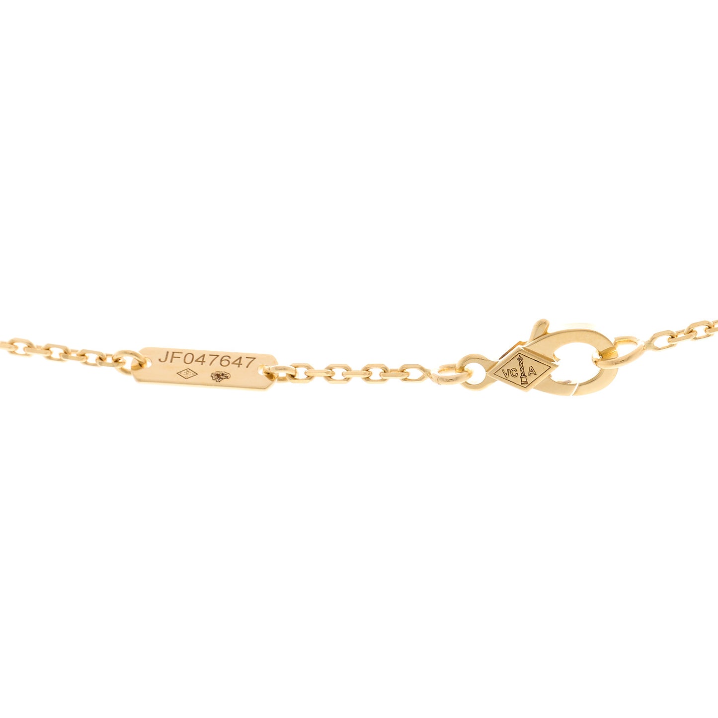 18K Yellow Gold Black Onyx Vintage Alhambra Pendant Necklace