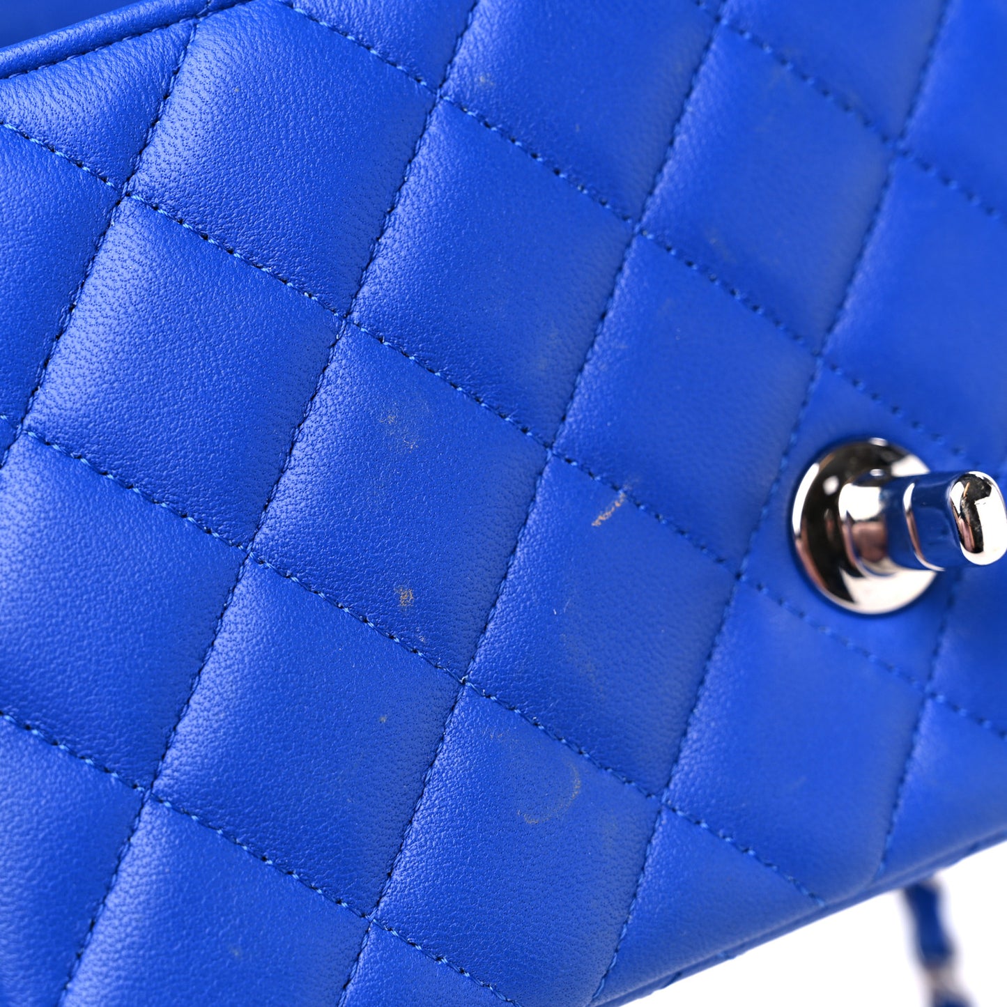 Lambskin Quilted Mini Rectangular Flap Royal Blue