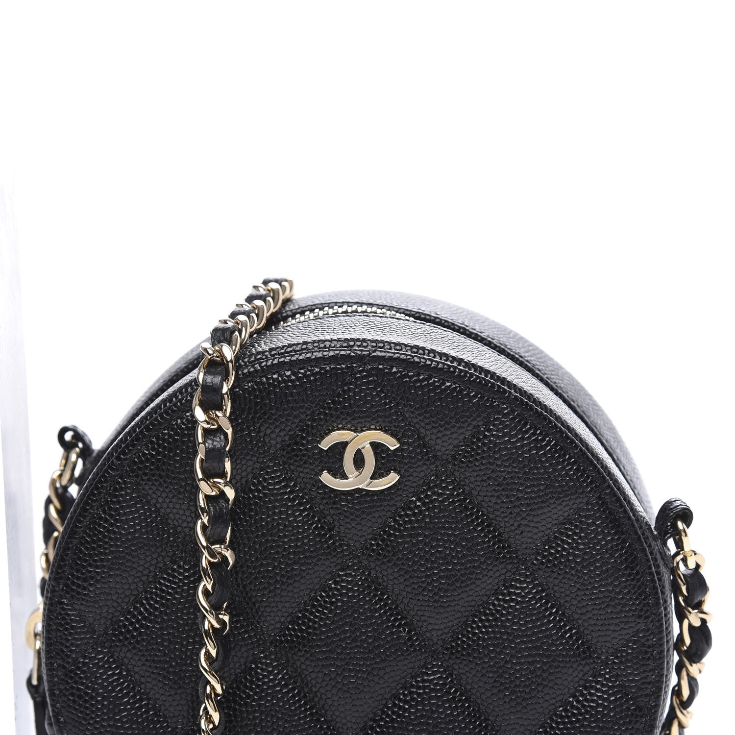 Chanel Caviar Quilted Round Clutch With Chain Black 9 of 9