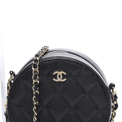 Chanel Caviar Quilted Round Clutch With Chain Black 9 of 9
