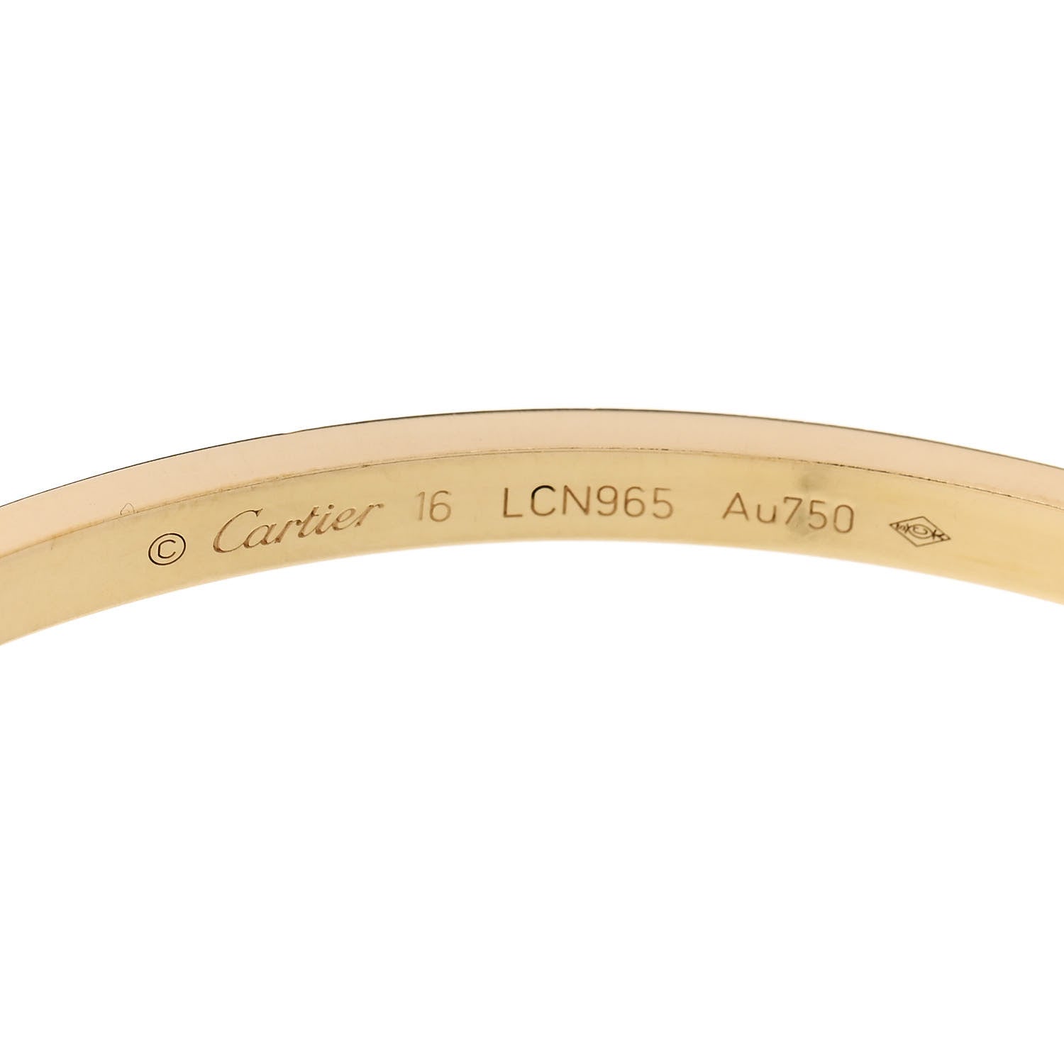 Cartier 18K Yellow Gold Small LOVE Bracelet 16 6 of 9