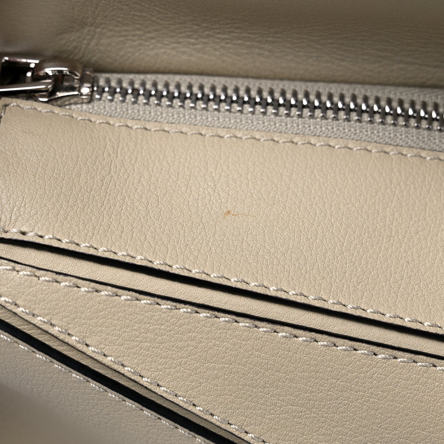 Calfskin Medium Puzzle Bag Light Oat