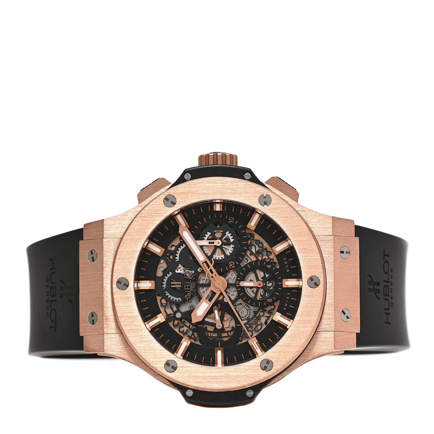 Hublot 18K Rose Gold Rubber 44mm Big Bang AeroBang Automatic Watch Black 311.PX.1180.GR 2 of 4