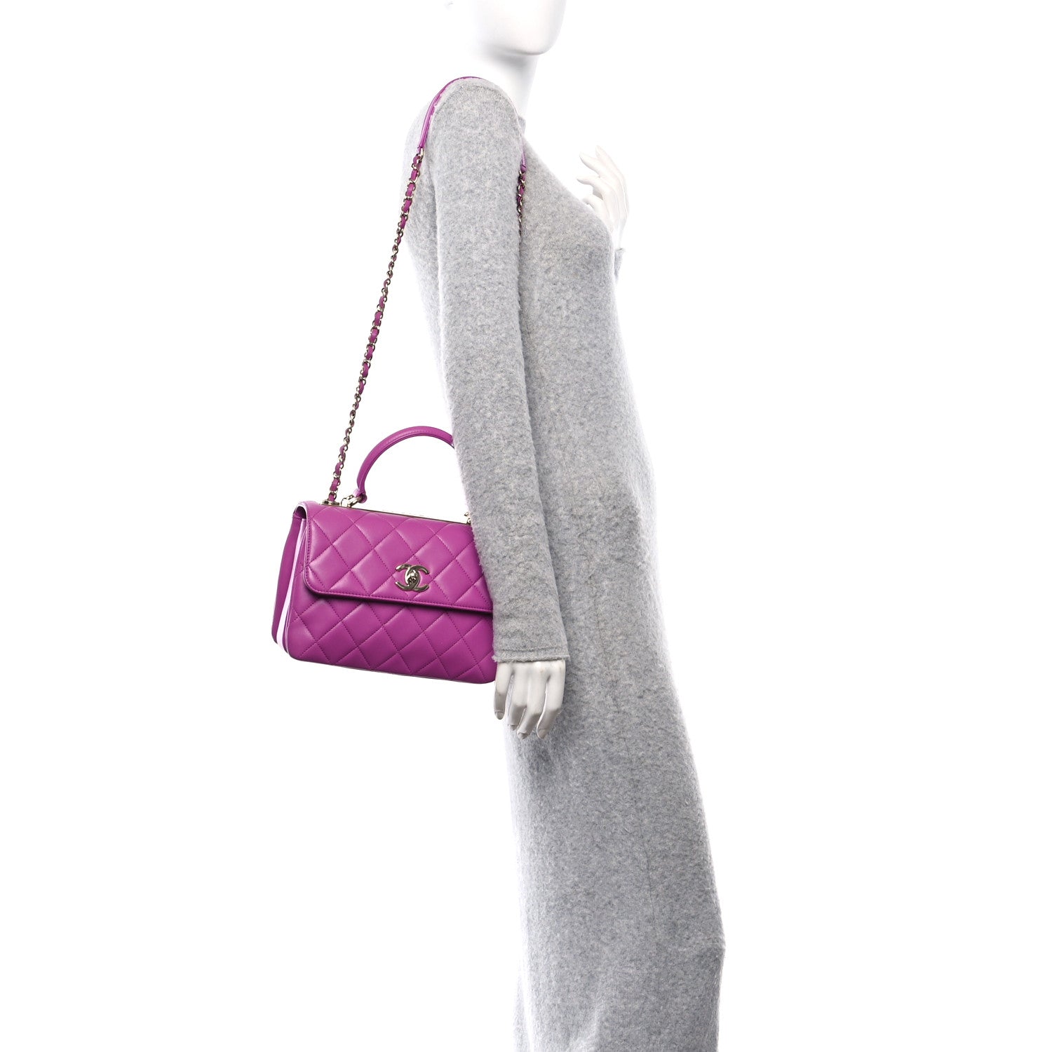 Chanel Lambskin Quilted Small Trendy CC Flap Dual Handle Bag Pink 2 of 11