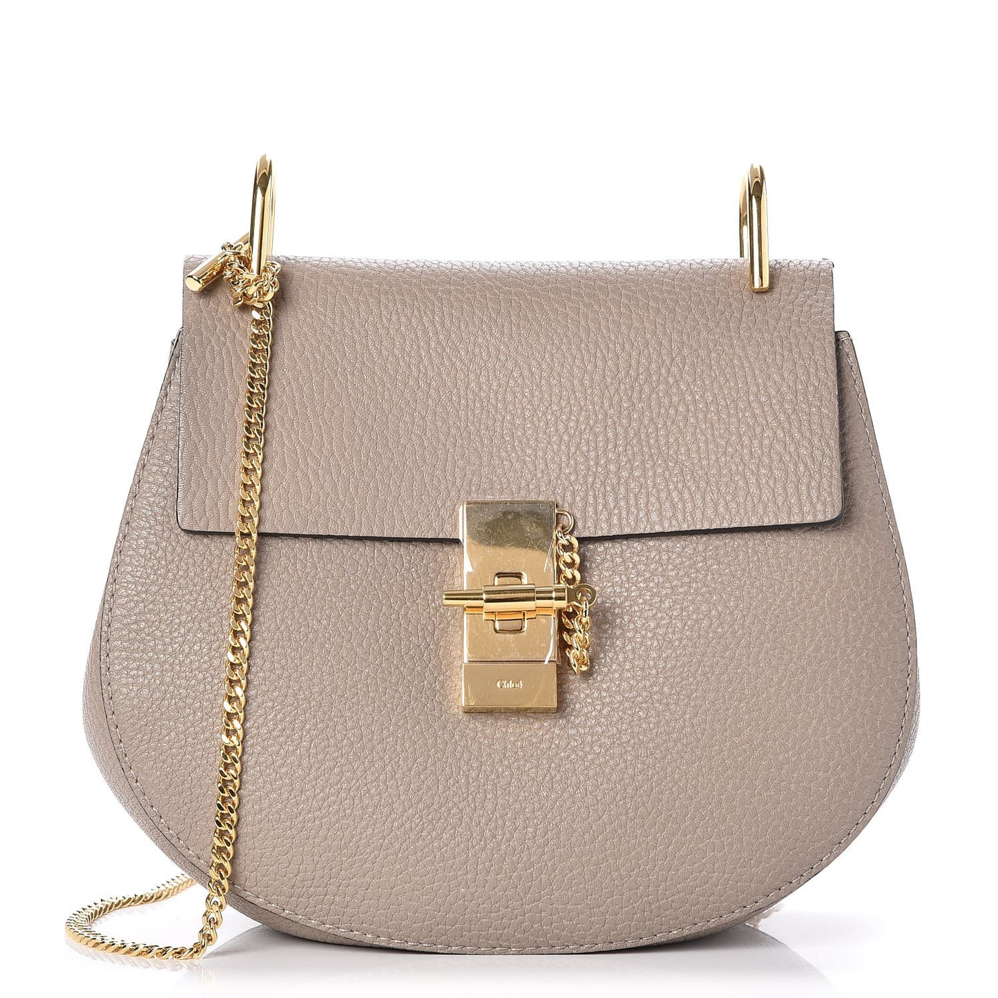 Grained Lambskin Drew Shoulder Bag Motty Grey