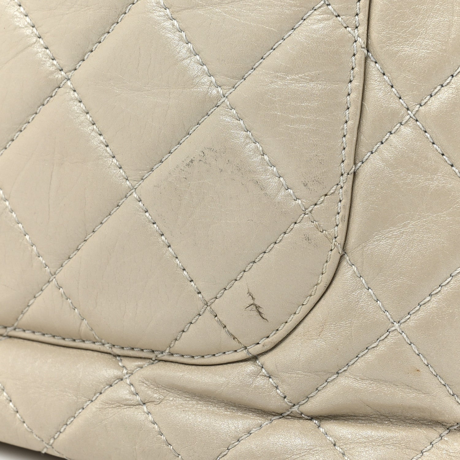 Chanel Aged Calfskin Quilted Large Cotton Club Tote Pearl 16 of 17
