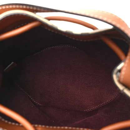 Burberry E-Canvas Vintage Check Mini Drawstring Bucket Bag Briar Brown 5 of 10