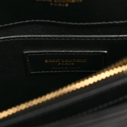 Saint Laurent Calfskin Y Quilted Monogram Small Loulou Chain Satchel Black 6 of 9