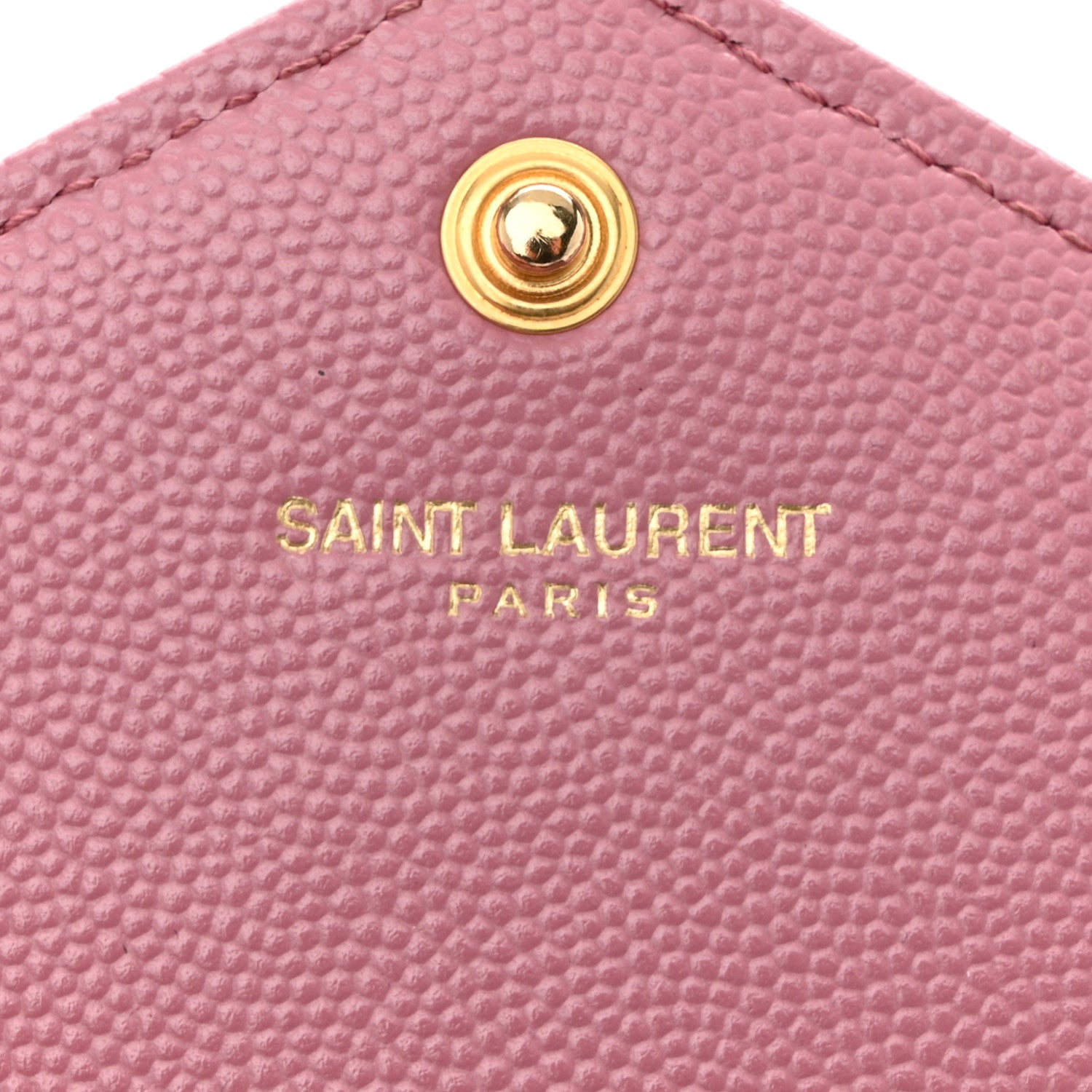 Saint Laurent Grain De Poudre Matelasse Chevron Monogram Envelope Chain Wallet Dark Rose 6 of 10