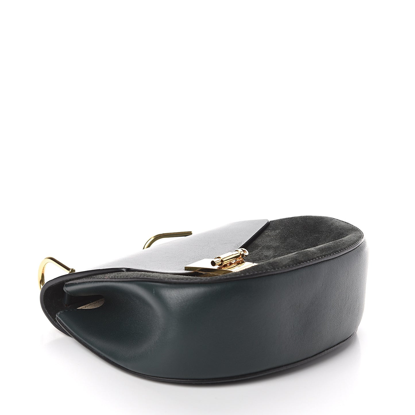 Suede Smooth Calfskin Drew Shoulder Bag Intense Green