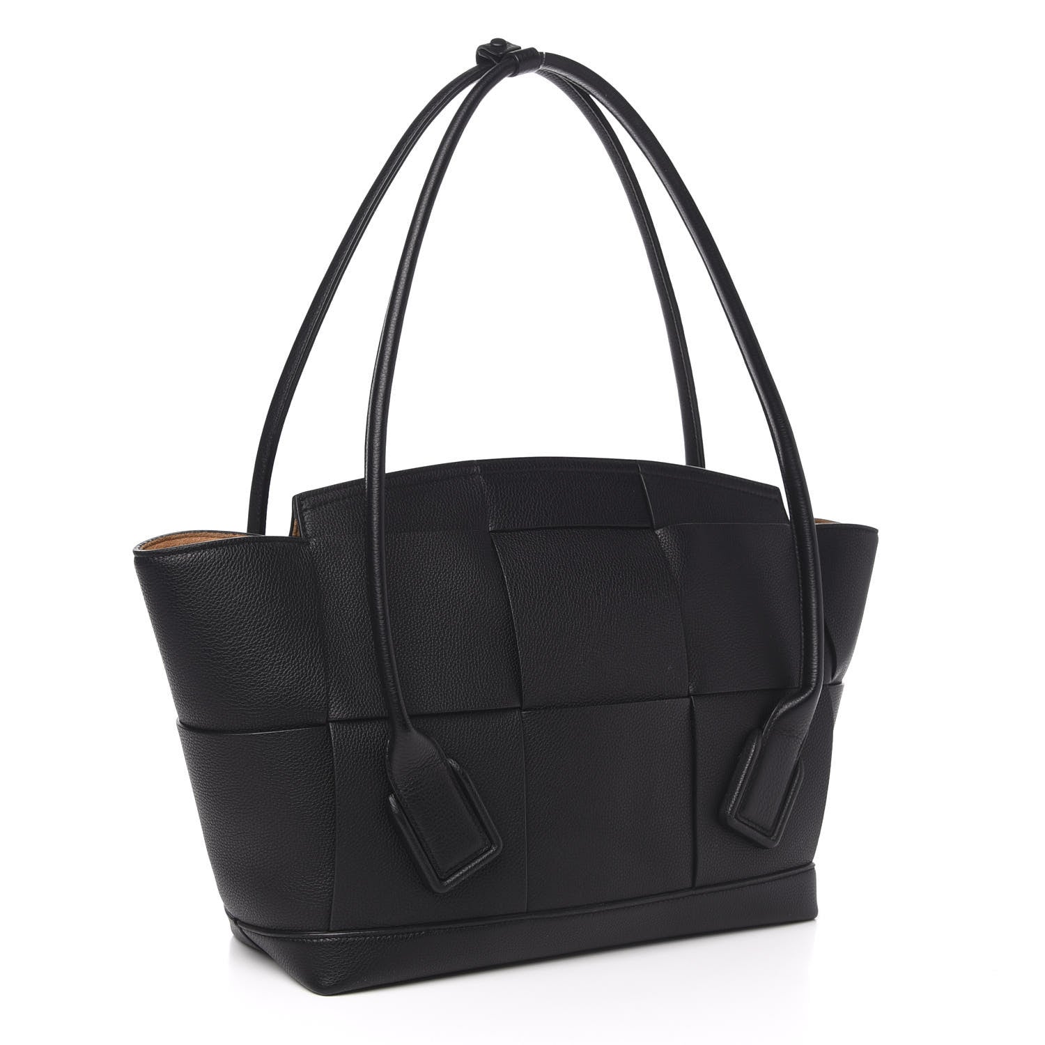 Bottega Veneta Grained Calfskin Maxi Intrecciato Medium Arco Black 3 of 9