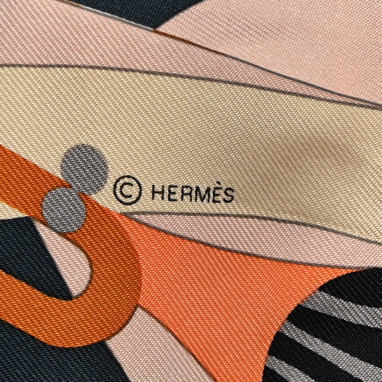 Silk Parade En Fanfare Twilly Noir Caramel Gris