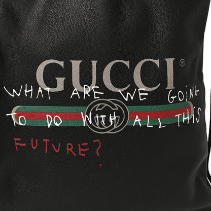 Gucci Calfskin Coco Capitan Logo Drawstring Backpack Black 7 of 9