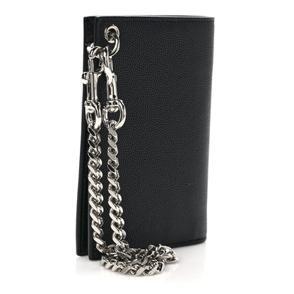 Saint Laurent Grain De Poudre North South Chain Wallet Black 3 of 8