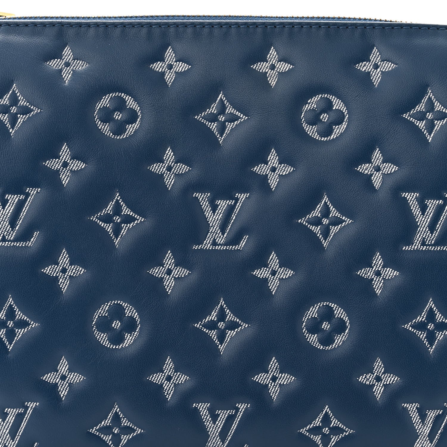 Louis Vuitton Lambskin Embossed Monogram Coussin PM Denim Blue 7 of 10