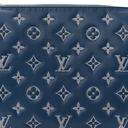 Louis Vuitton Lambskin Embossed Monogram Coussin PM Denim Blue 7 of 10