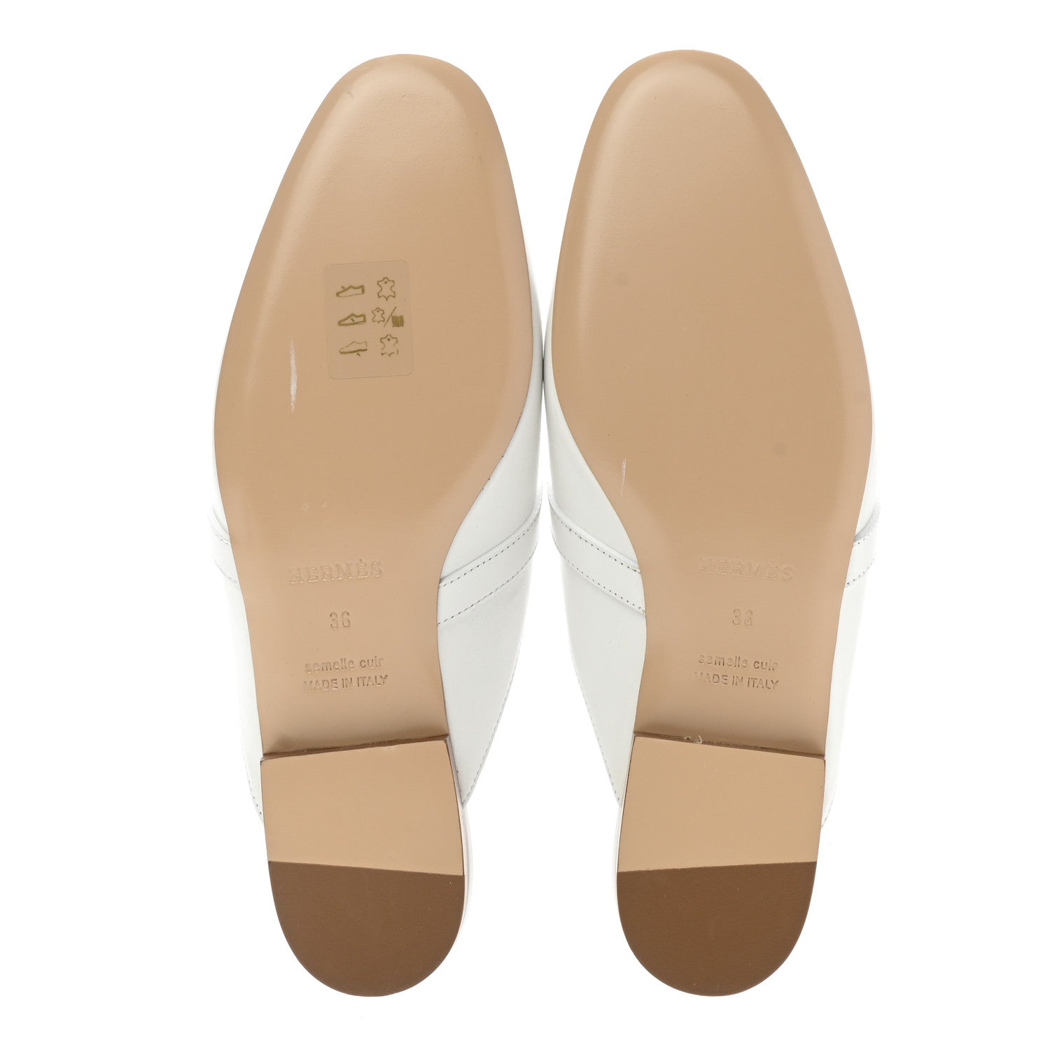 Hermes Calfskin Oz Mules 36 White 5 of 8