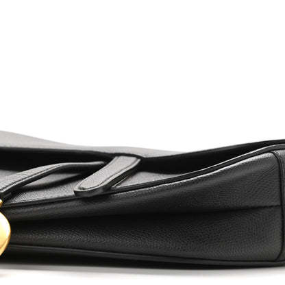 Christian Dior Grained Calfskin Saddle Bag Black 9 of 9