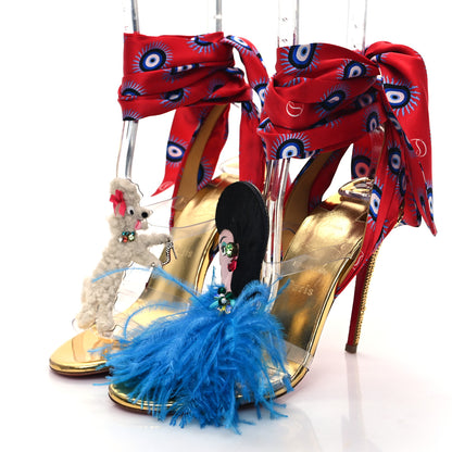 Christian Louboutin Specchio PVC Des Cyclades Athina Printed 100 Sandals 38 Gold Multicolor 3 of 7