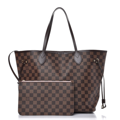 Louis Vuitton Damier Ebene Neo Neverfull MM Rose Ballerine 1 of 10