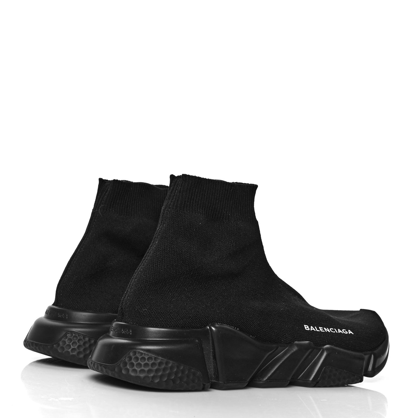 Laminated Knit Womens Speed Sneakers 41 Black