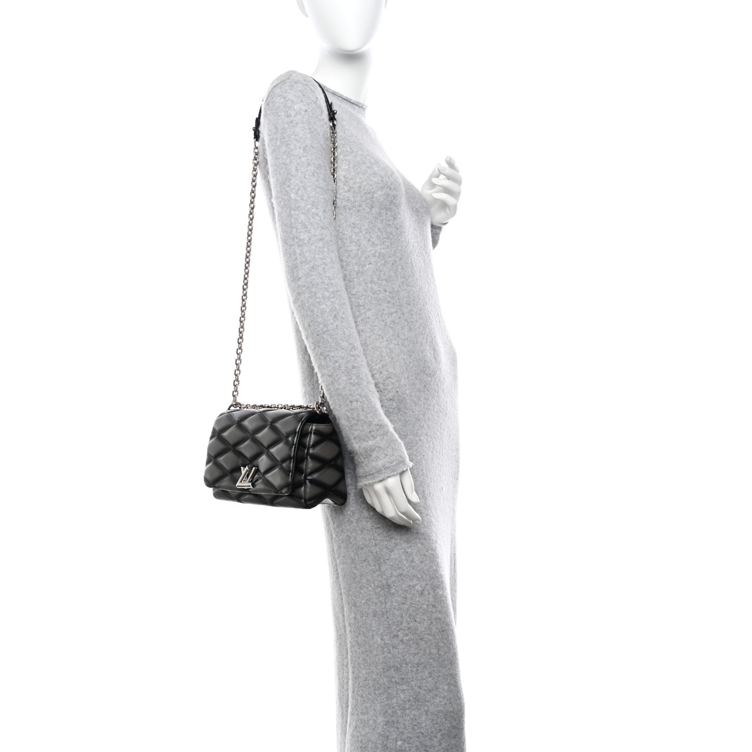Louis Vuitton Lambskin Malletage GO-14 PM Charcoal 2 of 13