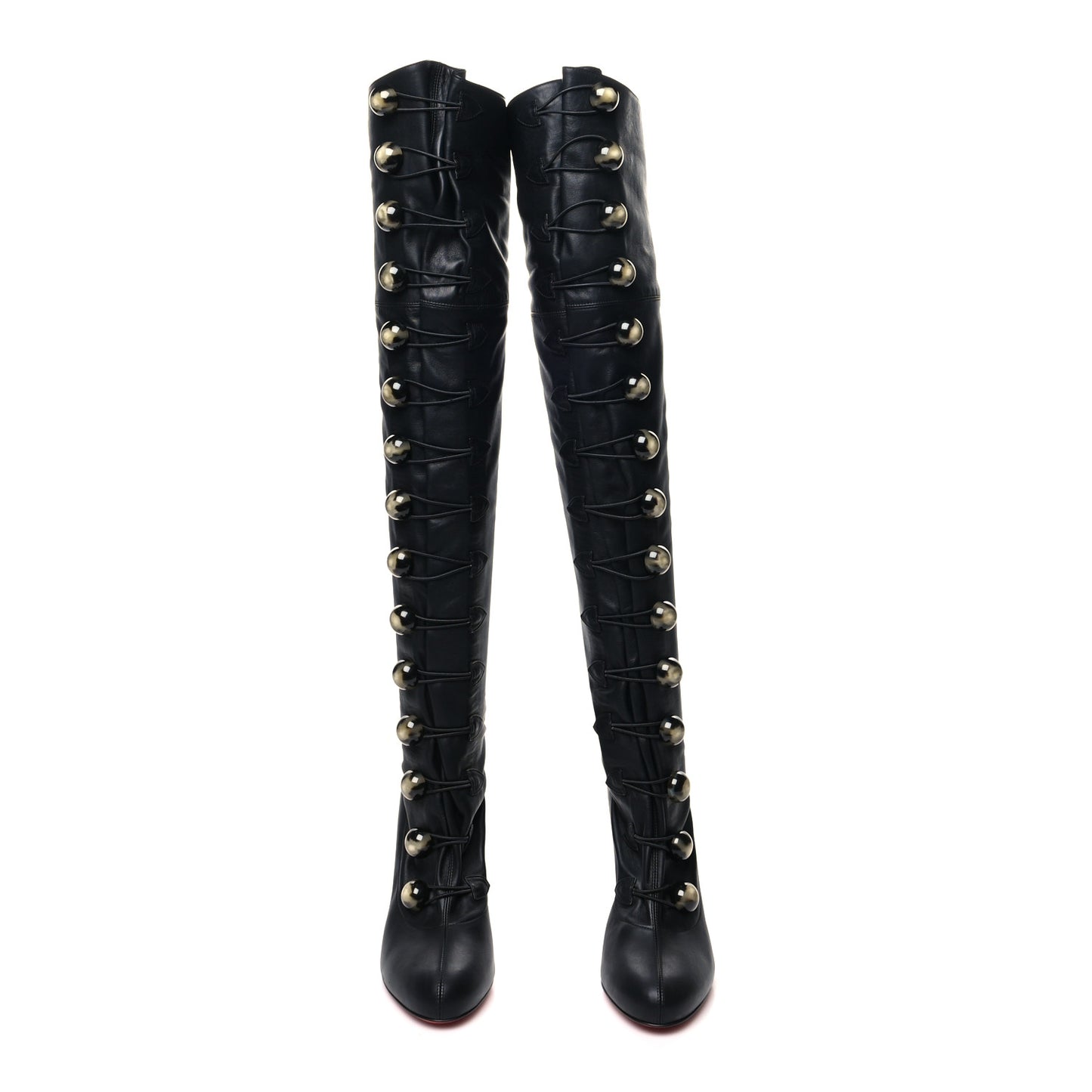Calfskin Top Croche 120 Over The Knee Corset Boots 38 Black