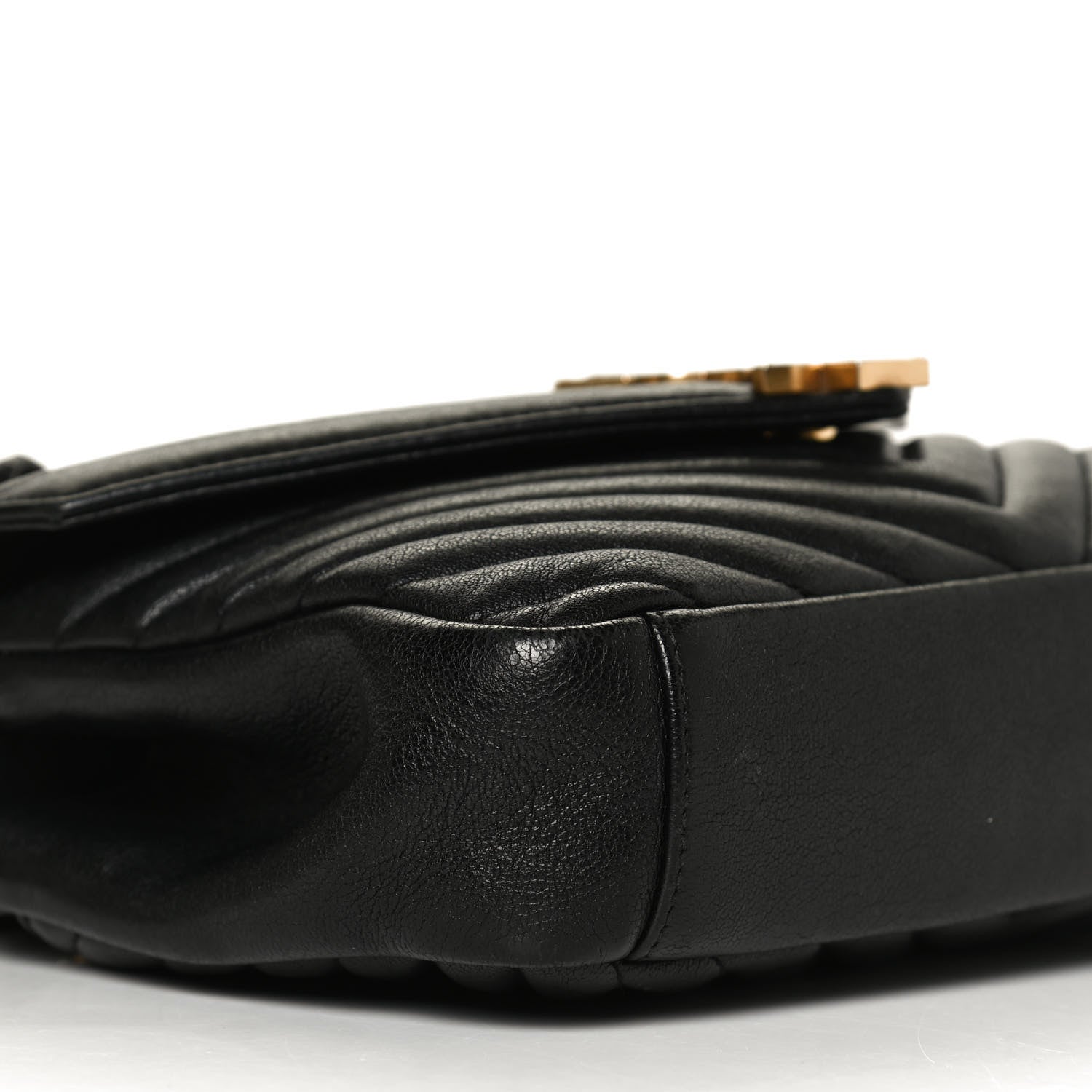 Saint Laurent Sheepskin Matelasse Chevron Monogram Medium College Bag Black 9 of 14