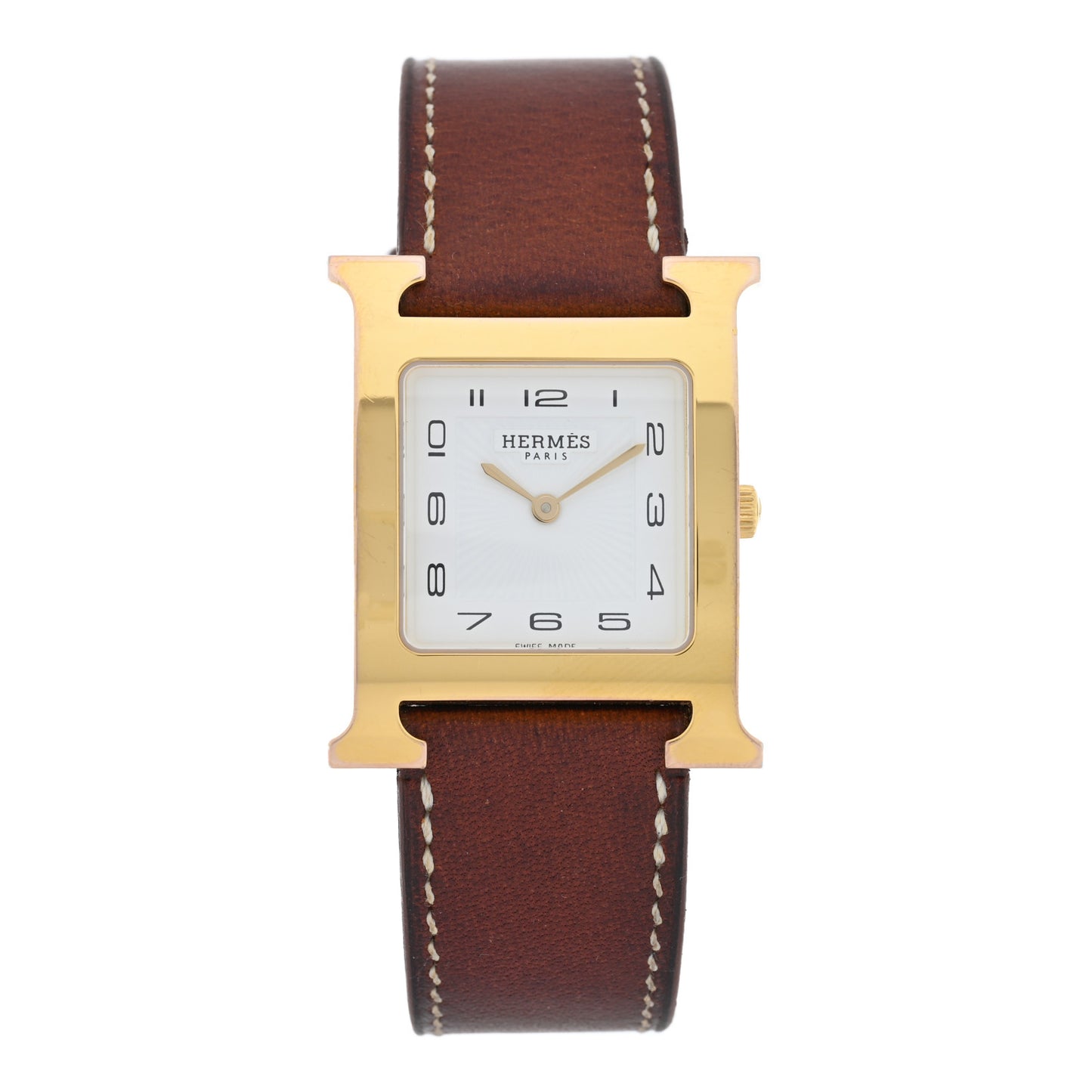 Stainless Steel Barenia 26mm Heure H Hour Quartz Watch Fauve