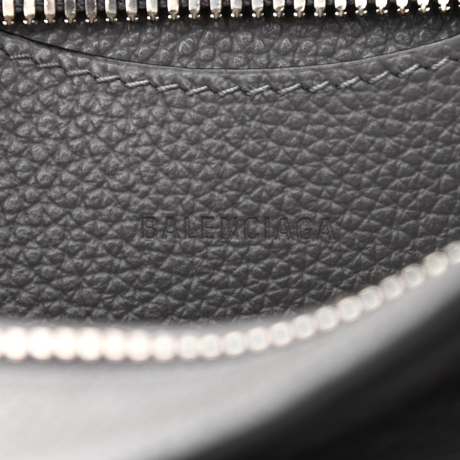Balenciaga Grained Calfskin Neo Classic Silver Hardware Nano City Crossbody Dark Grey 6 of 11