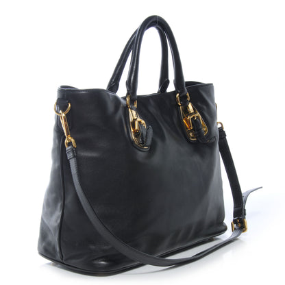 Prada Soft Calf Tote Black 3 of 8
