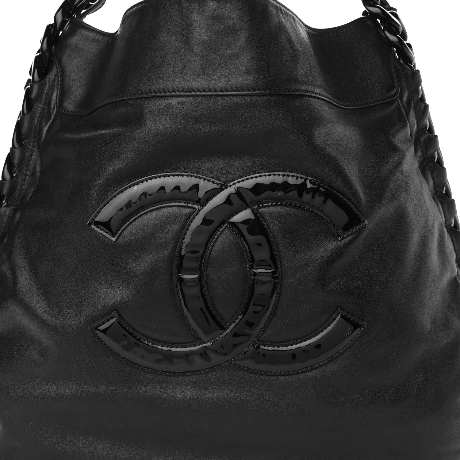 Chanel Calfskin Modern Chain Rhodoid Hobo Black 8 of 12