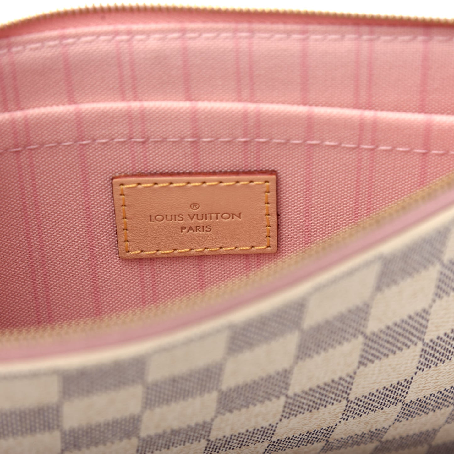 Damier Azur Neverfull MM GM Pochette Rose Ballerine