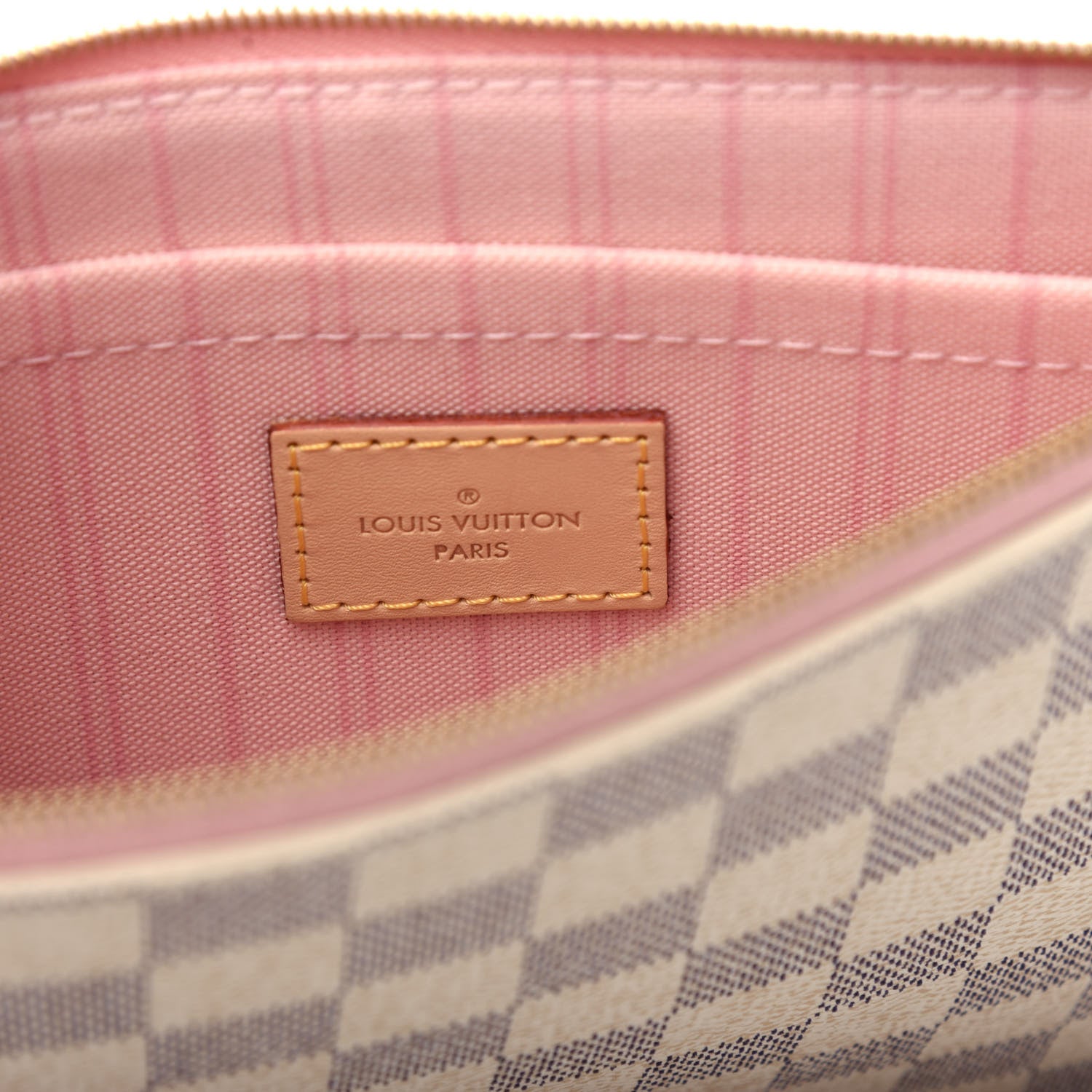 Louis Vuitton Damier Azur Neverfull MM GM Pochette Rose Ballerine 6 of 8