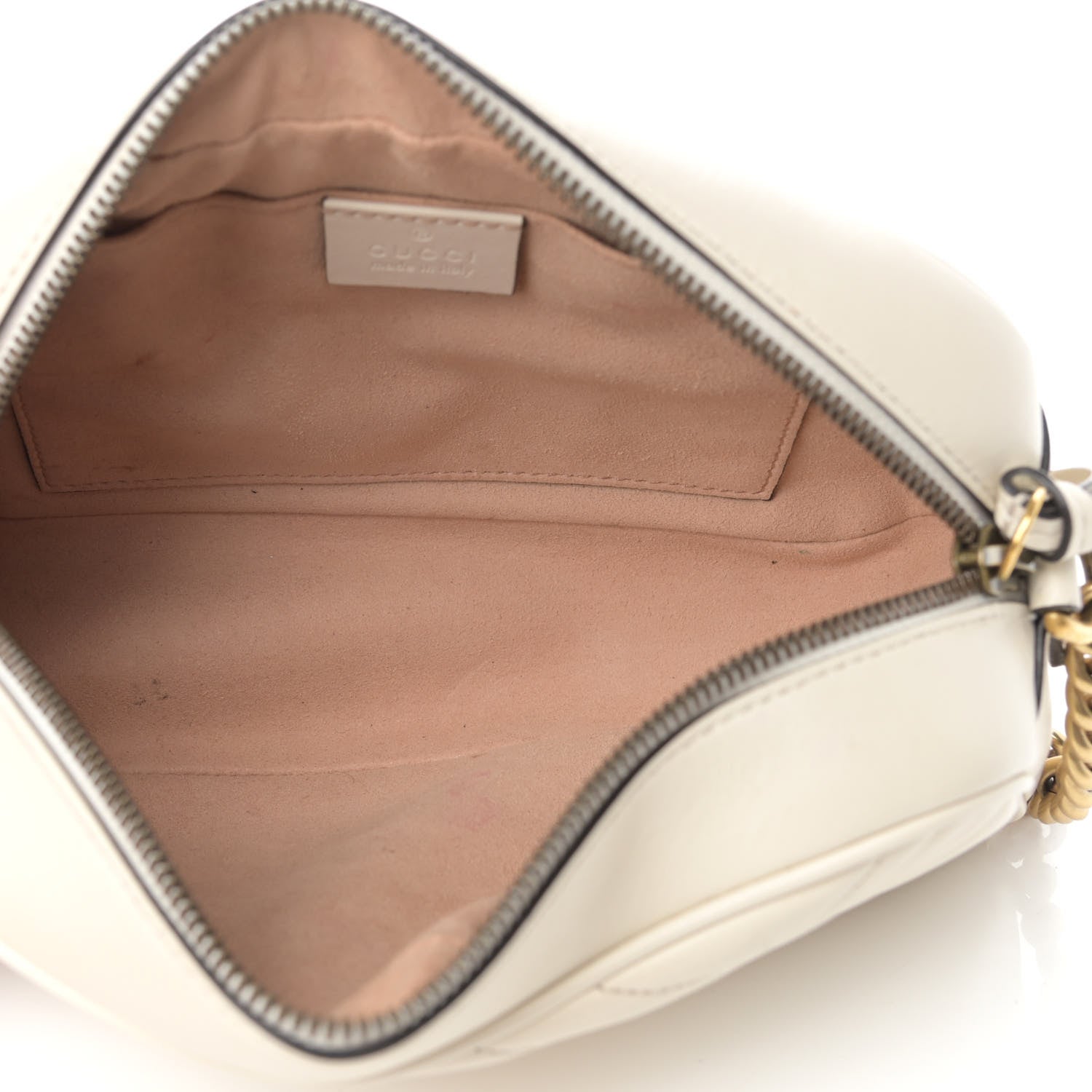 Gucci Calfskin Matelasse Small GG Marmont Chain Shoulder Bag White 5 of 19