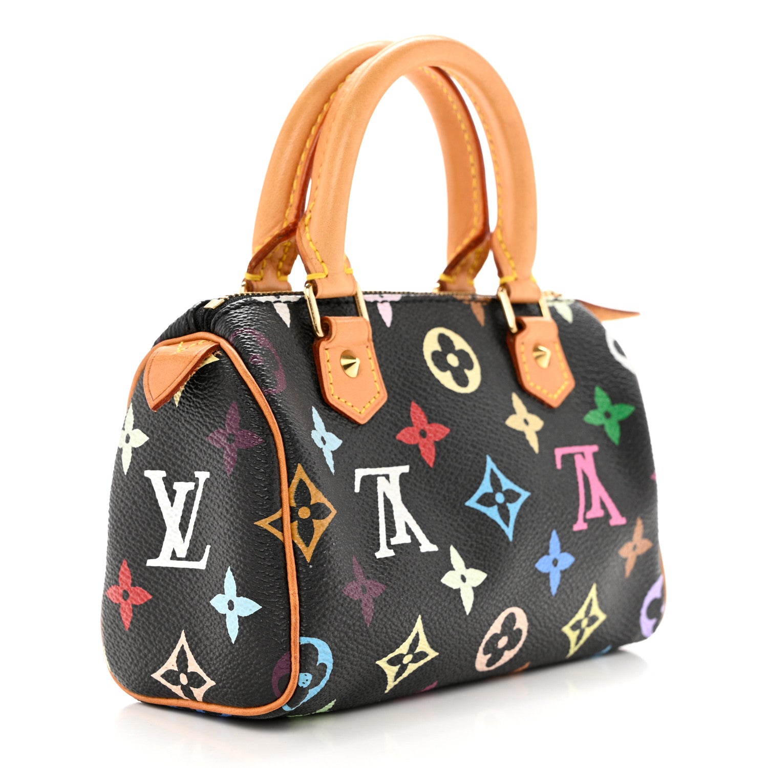 Louis Vuitton Monogram Multicolor Mini Sac HL Speedy Black 3 of 9