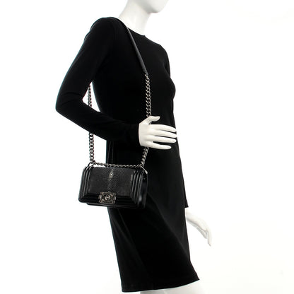 Chanel Galuchat Stingray Small Boy Flap Black 2 of 10
