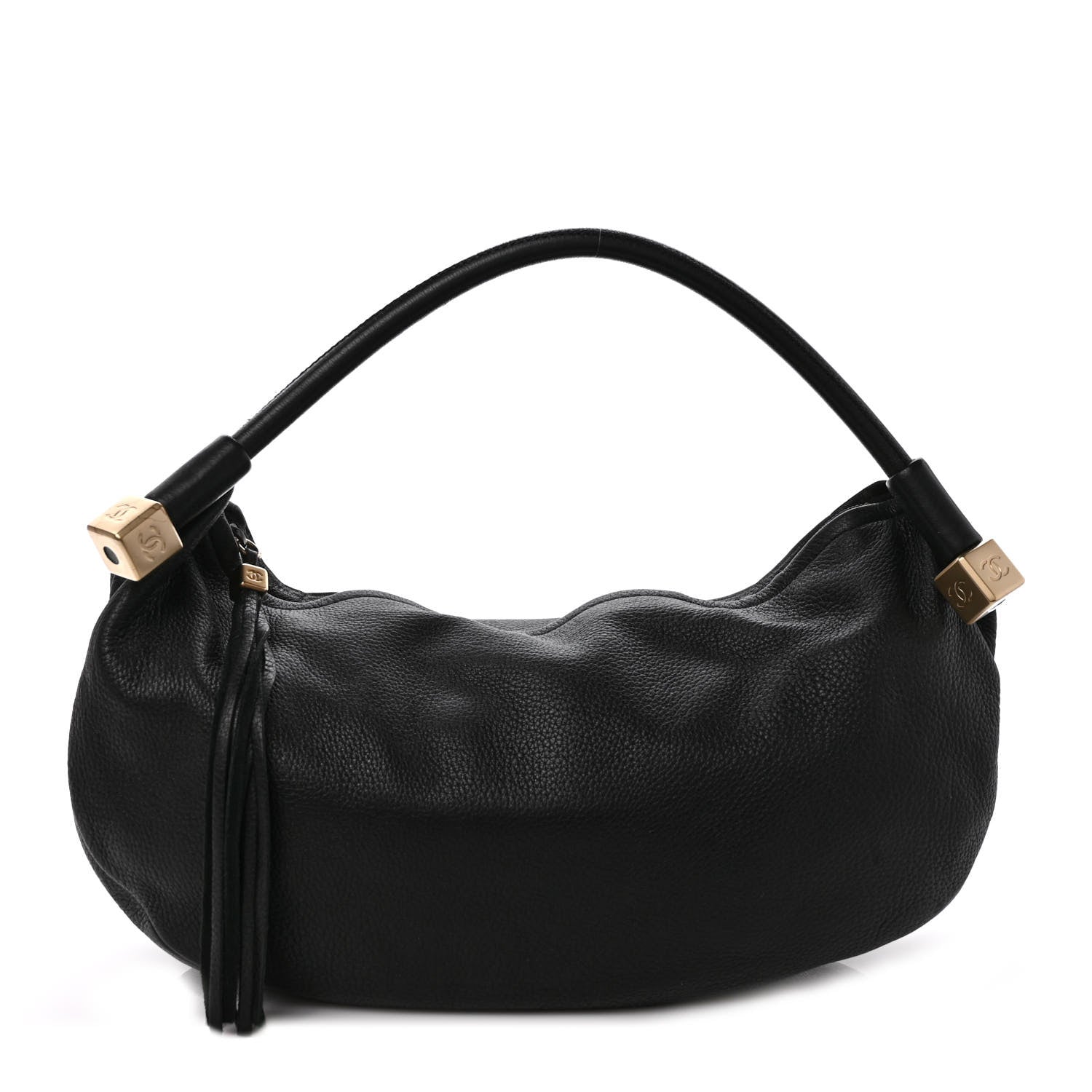 Chanel Grained Calfskin Tassel Hobo Black 1 of 9