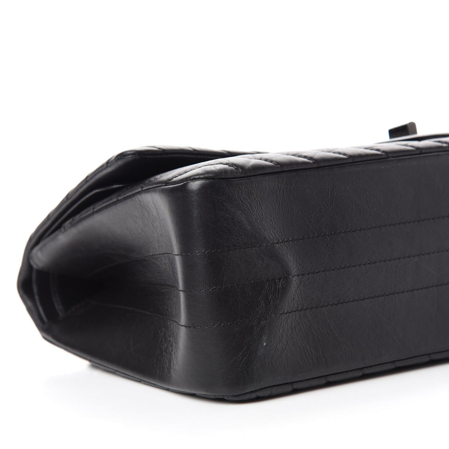 Aged Calfskin Chevron Quilted 2.55 Reissue 227 Flap So Black