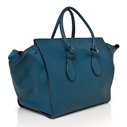 Celine Crisped Calfskin Small Tie Knot Tote Metallic Blue 2 of 14