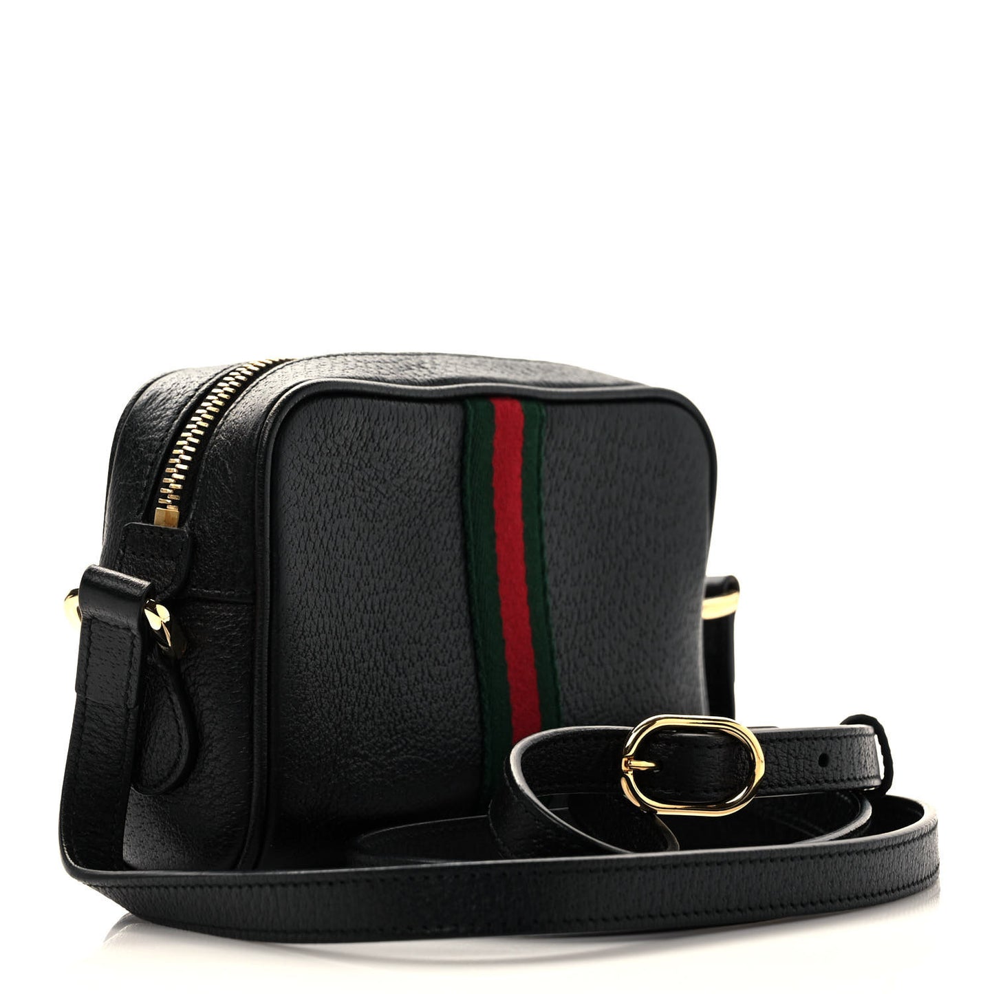 Calfskin Web Mini Ophidia Shoulder Bag Black